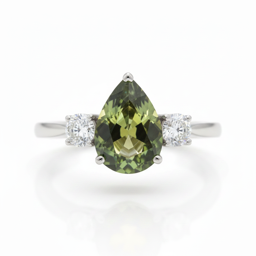 Bicolor Sapphire Ring - Point Up