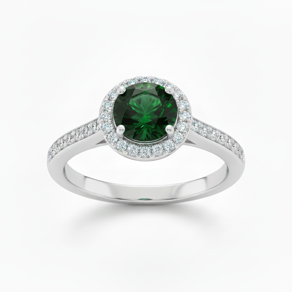 Chrome Tourmaline Ring - Dark with Green Flash