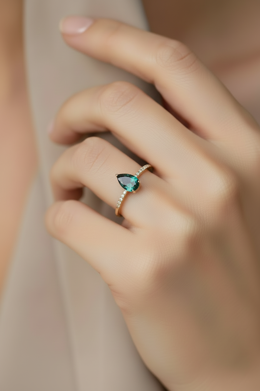 Parti sapphire ring - stone flipped direction