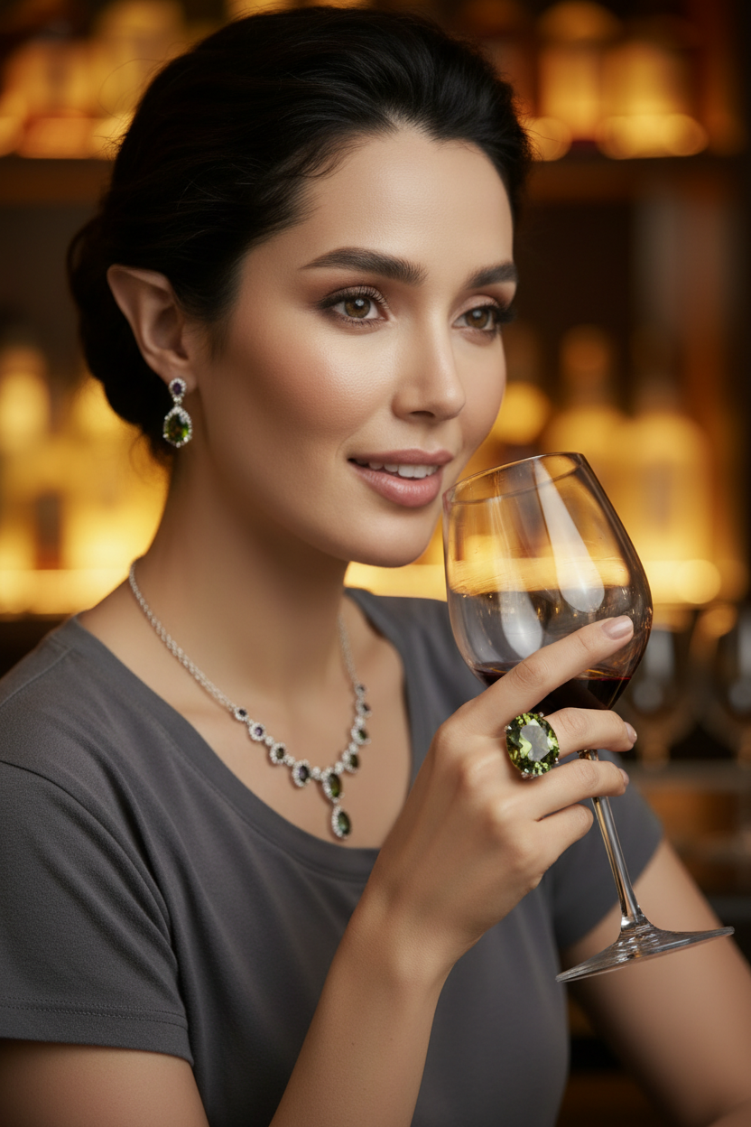 Tal close-up with parti-color ring at bar
